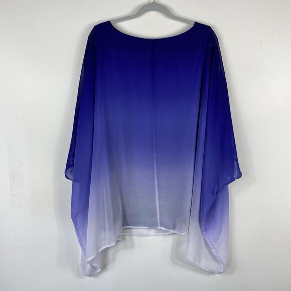 Lane Bryant Plus Size 26 28 Ombre Poncho Style Top Purple - Picture 2 of 3